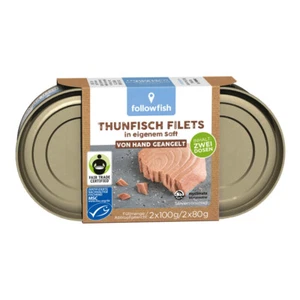 Thunfisch Filets - natur eigener Saft Duopack 2x100g | FOLLOWFISH