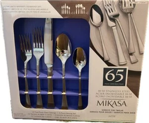 Mikasa, Servicio de cubiertos Alyse para 12, Juego de 65 piezas, Acero inoxidable 18/10, - Imagen 1 de 5