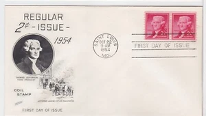 TurtlesTradingPost - Thomas Jefferson 2 Cent #1055A- 1954 FDC Fleetwood Cachet - Picture 1 of 1