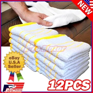 Bar Mop Towels White Cotton Kitchen Towels 12x26 Restaurant Cloth Pack of 12 GO - Picture 1 of 2