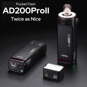 Godox AD200Pro II Auto TTL HSS 1/8000S Exterior LED Bolsillo Flash Luz Speedlite - Imagen 1 de 14