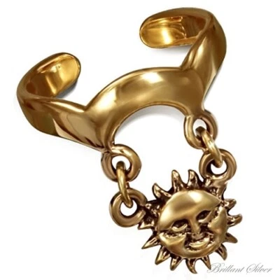 Zehenring Zehring Fußring Ring Zeh Vintage Anhänger Sonne Bronze Gold One Size - Bild 1 von 2