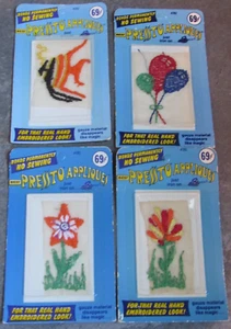 Vintage 1975 Pressto Appliques Iron-On Tropical Fish Embroidered 4 Patch LOT - Picture 1 of 4