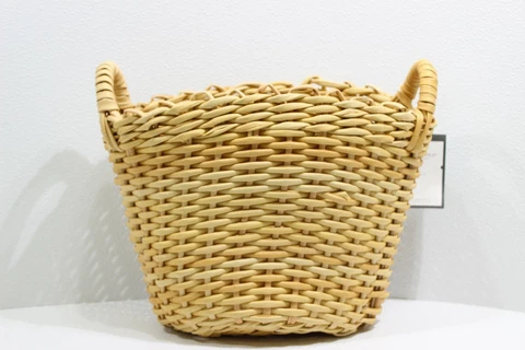 Manmade Wicker Woven Basket Planter Beige - Threshold Cover