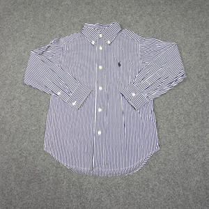 Ralph Lauren Shirt kids 5 Blue Long Sleeve Button Up collared cotton Size 5 - Picture 1 of 11