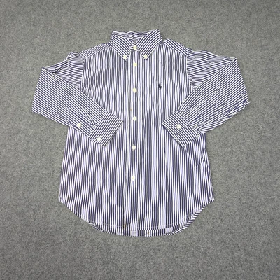 Ralph Lauren Shirt kids 5 Blue Long Sleeve Button Up collared cotton Size 5 - Image 1 of 4