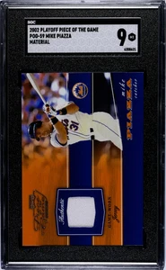 Mike Piazza 2002 Playoff Piece of the Game Material, Jersey SGC 9 - Picture 1 of 2