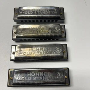 Set of 4 M-Hohner's OLD STANDBY Harmonica key A C D G - Picture 1 of 18