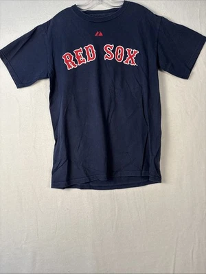 波士顿红袜队球衣 T 恤 Majestic Pedroia MLB 棒球蓝色 S 码 K1192 — 第 1/4 张图片