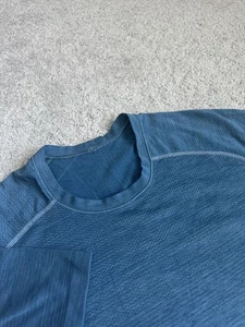 Lululemon Metal Vent Tech Shirt Get Outside Get Sweaty Blue Men’s L - Picture 1 of 5