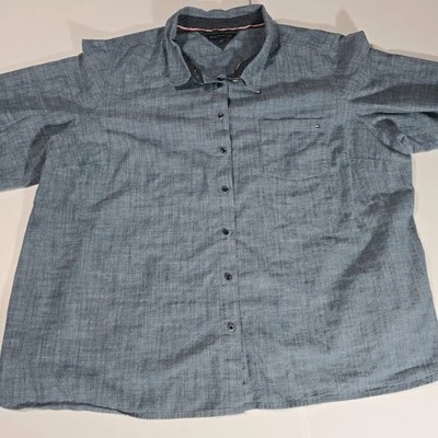 Tommy Hilfiger Logo Shirt Mens Size 3XL Blue Button Down Long Sleeve  - Image 1 of 4
