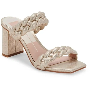 Dolce Vita Womens Paily Gold Heel Sandals Shoes 8.5 Medium (B,M) BHFO 5578 - Picture 1 of 3
