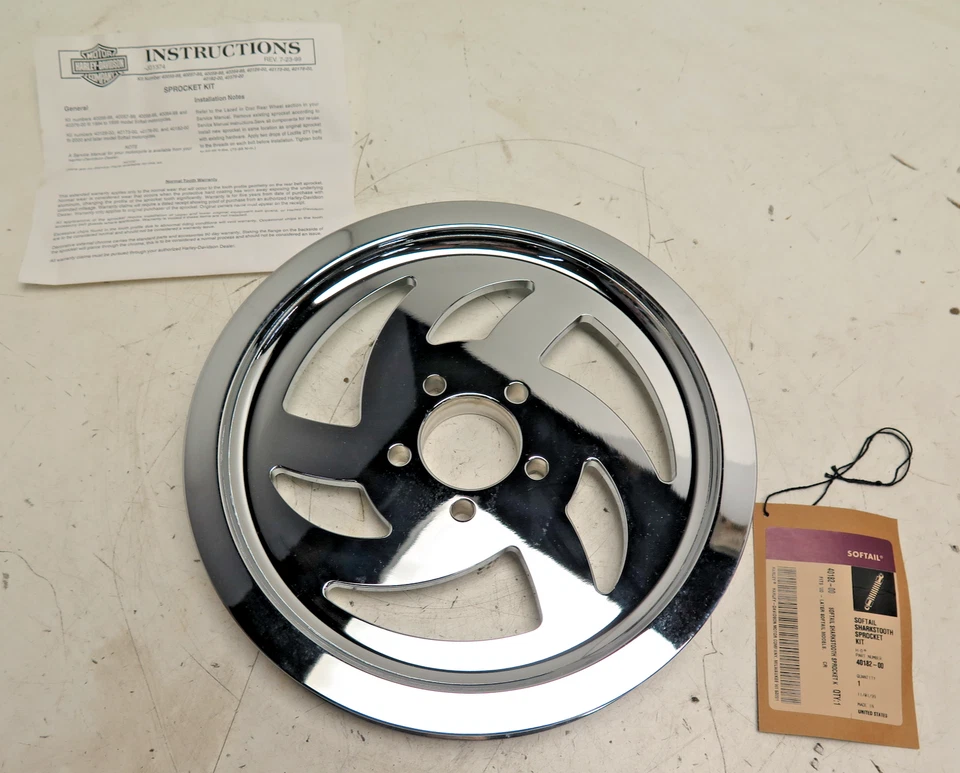 NEW 2000-up Harley-Davidson OEM Softail FXST Sharkstooh Rear Pulley 40182-00 - Image 1 of 4