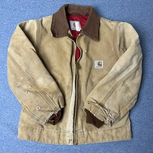 Carhartt Quilt Lined Distressed Chore Corduroy Collar Jacket Youth XSmall? 5-6? - Picture 1 of 11