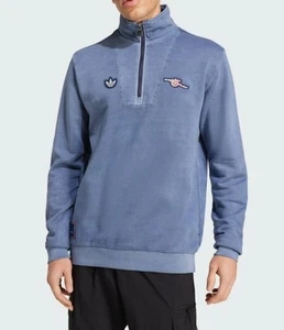 Adidas Arsenal FC Terrace Icons 1/2 Zip Top Jacket Blue JF0564 Mens Size S - Picture 1 of 5