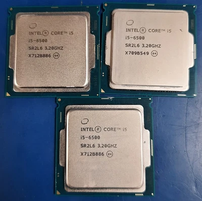 Lote de 3 procesadores Intel Core i5-6500 3,20 GHz 6 MB cuatro núcleos SR2L6 LGA1151 Foto 1 de 2