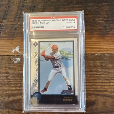 Bowman Chrome Refractor #396 1998 Rubén Mateo PSA 9 como nuevo novato radiocontrol Foto 1 de 3