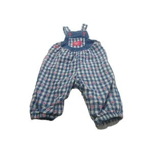Vintage Baby B’Gosh OshKosh Girls Overalls Size 6- 9Months Gingham Hearts - Picture 1 of 7