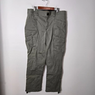 Pantalones utilitarios de carga Democracy para mujer talla 14 Ab"solution tiro alto puño enrollable Foto 1 de 4