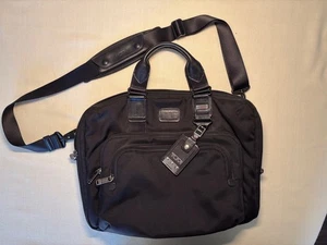 Sac à bandoulière fin pour ordinateur portable Tumi Alpha Bravo Yuma noir nylon/cuir - Photo 1/18