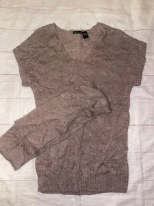Womens Large Moda International Brown Sweater Trip Sleeveless With Scarf - Picture 1 of 4