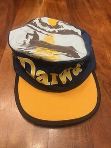 Vintage Hook Up With Daiwa All Over Print AOP Painters Style Cap Hap One Size - Picture 1 of 7