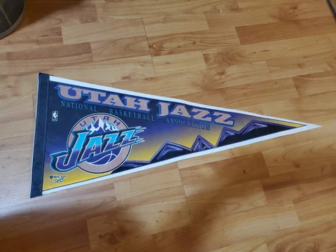 NBA Utah Jazz Vintage Circa 2000's Wincraft Team Logo Basketball Pennant Cover