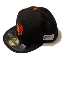 New Era SF Giants On Field World Series 2014 eng anliegende schwarze Mütze, Größe 7 1/2 - Bild 1 von 8