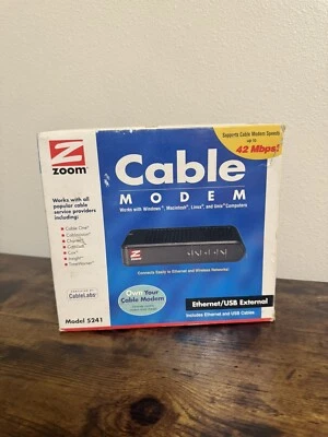 Zoom Cable Modem Ethernet/USB External Model 5241 Windows Mac Linus Unix NEW - Image 1 of 4