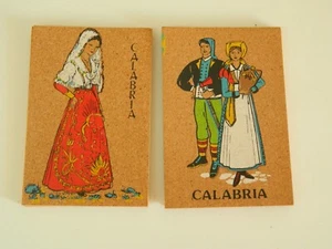 CARTOLINA IN SUGHERO SOUVENIR CALABRIA VARIE IMMAGINI PACCHIANA VINTAGE CU84 - Foto 1 di 3