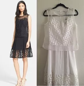 NWT Milly 'Aztec' Fil Coupe Popover Dress White size 4 - Picture 1 of 2