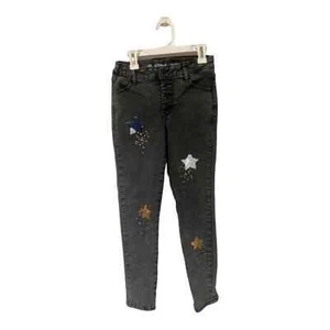 Girls Flip Sequin Star Skinny Mid-Rise Jeans Cat & Jack Black Wash Size 12 - Picture 1 of 5