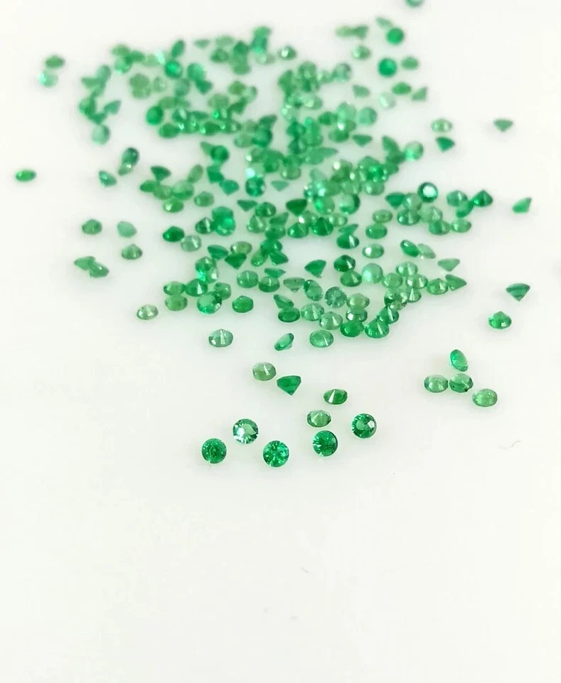 Lote de piedras preciosas sueltas calibradas corte diamante redondo 1 mm ónix verde natural 0,38 quilates Foto 1 de 1