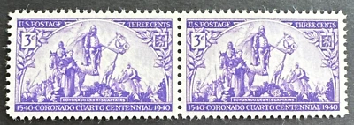 US 1940 Sc# 898 Pair MNH OG Coronado Expedition by Gerald Cassidy - Image 1 of 2