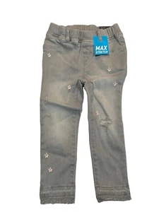 NWT GAP Toddler Girls High Stretch Jegging Jeans Sz 4T-5T Gray Floral #521344 - Picture 1 of 8