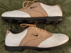 ZAPATOS DE GOLF NIKE AIR PA2 - Blancos con Sillín Bronceado - Para Hombre Talla 11 - ¡Excelente Estado! - Imagen 1 de 8