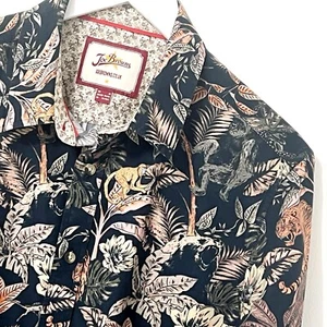 Joe Browns Hemd Größe M Herren Langarm Schwarz Gold Orange Tiere - Bild 1 von 11
