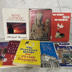 Vintage Lot Of 8 Catholic Church Books Guides Of Faith & Instruction - Picture 1 of 8
