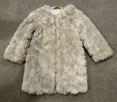 Mini Boden Roald Dahl Veruca Salt Faux Fur Coat - Size 4-5 RARE! - Image 1 of 4