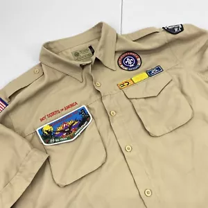 BOY SCOUTS Of America Shirt Mens Large VENTED Uniform BSA Microfiber Scout - Picture 1 of 12