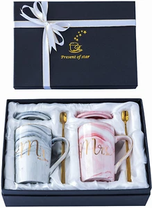 Mr and Mrs Coffee Mugs - Wedding Gifts for Bride and Groom - Gifts for Bridal Sh - Picture 1 of 9