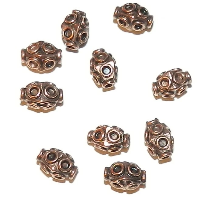 MB346 Cobre envejecido 8 mm Cónico Ovalado con Círculo Deco Chapado Estaño Cuentas 10 piezas Foto 1 de 1
