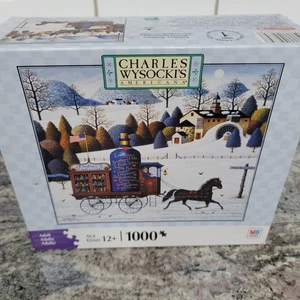 NEW Charles Wysocki Promises, Promises 1000 Pc Puzzle Winter Scene - Picture 1 of 2