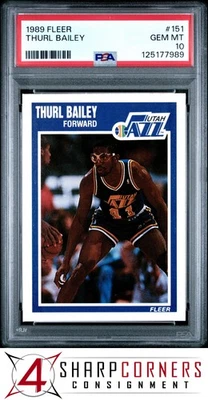 1989 FLEER #151 THURL BAILEY JAZZ PSA 10 - Image 1 of 3