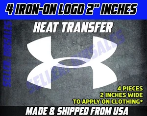 Under Armour Heat Transfer Iron On Logo 2" 4pcs pick your color sports diy decal - Picture 1 of 1