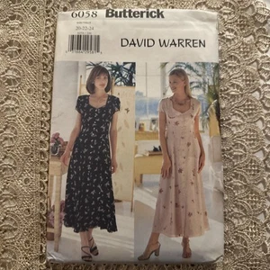VESTIDO MUJER SIN CORTAR BUTTERICK 6058 patrón de costura informal cómodo talla 20-22-24 ff - Imagen 1 de 3