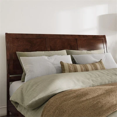 Pemberly Row King Wood Sleigh Headboard with USB Charging Station in Walnut - Image 1 of 4