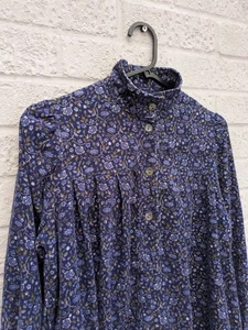 Laura Ashley Vintage UK 10 Floral Needle Corduroy Smock Pocket Dress Cottagecore - Picture 1 of 17