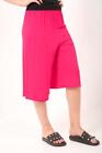 New Womens 3/4 Cropped Wide Plazzo Ladies Florescent Neon Palazzo Trouser