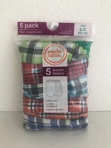 Boys Boxers 5 Pack Wonder Nation Woven Size L/G - Picture 1 of 5